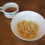 カレーカフェテリア ソガ - 和風汁なしうどん、スープ(2017/04/14撮影)