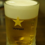 神田ヂンギス王 - 生ビールはサッポロ黒ラベル