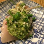 田中んちパート2 - 本日のお通しさわらの炙り山形のだしがけ