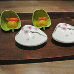 日本料理 潤花 - ２０１７年４月１５日の先付　器