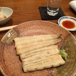 青やぎ - わたくしは白焼きと稲庭うどんをお願いしました。