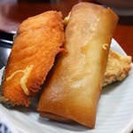 上海菜 - 若鶏の唐揚、鮭と春巻（日替りランチ）