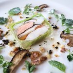 手打ち蕎麦とフレンチの やな木 - ＜2017年3月＞白身魚とサーモンと椎茸のテリーヌ