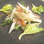 ペペロッソ - マグロのカラスミとカラスミバター、セロリのサラダ　花の蕾和え（ハーフ）