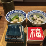 町屋ごはん　根菜料理と市場直送のお魚　東山やつはし - 副菜。