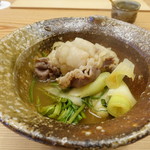 柚木元 - 猪鍋（熊肉入り）は西京味噌も入った少し甘めの仕立て