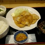 Satsuki - 味噌しょうが焼き定食(日替り)700円+ミニそば100円