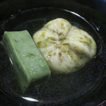 わらび野 - フキノトウのしんじょと蓬麩の椀