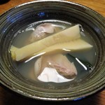 蕎麦ひら井 - 地ハマグリと竹の子の酒蒸し