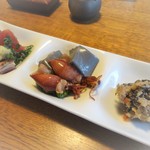 蕎麦ひら井 - 酒のつまみ三種