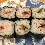 廻鮮寿司 塩釜港 - 〆はさっぱりと「梅しそ巻 ¥150」で！！