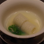 茶禅華 - はまぐりをキヌガサタケに詰めて