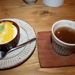 Takashimawanikafe - 八朔のジュレとパンナコッタ、玄米珈琲