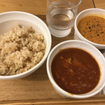 スープストックトーキョー - スープストックセット
            トマトと鶏肉のカレー
            オマール海老のビスク