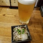 うな鐵将 - ビールとお通し