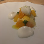 meli melo - 金柑 スフレグラッセ ジャスミンのムースとエクストラバージンオリーブオイル 春菊 パッションフルーツ