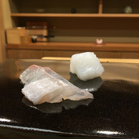 日本橋蛎殻町 すぎた - （2017年4月）アオリイカと平目