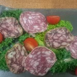 Assortment of two types: Iberico pork salami and Mantovano salami