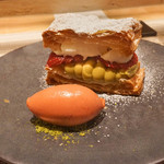 SUGALABO - 古都華イチゴのミルフィーユとシャーベット