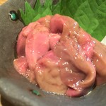 鳥玖 - 阿波尾鶏の肝塩辛 350yen