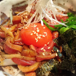 鳥玖 - たたきユッケ 450yen