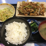 二十五番 - 鶏ネギの醤油炒め(サービス定食)