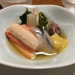 いけ善 - 蟹とホタルイカの酢みそ和え