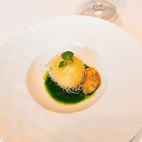 プレヴナンス - 烏骨鶏卵のフリット　大浅利　天然クレソンのソース