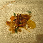 リストランテ サクラ - 活き車海老　イイダコ　富山の白海老　クレスペッレ　2色のパプリカ