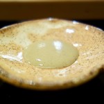 鮨みなと - ［2017/03］酒肴⑩ 道産あわび 肝ソース しゃり玉