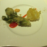 マッシュルーム - たらの芽とスミイカのフリチュール