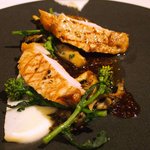 フレンチ サクラ - ディナーコース 7371円 のフランス産の仔牛のグリル、群馬の舞茸のソテー