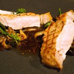 フレンチ サクラ - ディナーコース 7371円 のフランス産の仔牛のグリル、群馬の舞茸のソテー