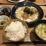 食堂コヨミ - はぎちくポークのつくね白菜と豆腐のとろとろあんかけ定食