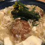 食堂コヨミ - はぎちくポークのつくね白菜と豆腐のとろとろあんかけ