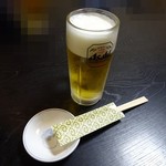 かかし屋 - まずは生ビール♪