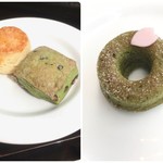 バー＆ラウンジ  トゥエンティエイト コンラッド東京 - よもぎ&プレーンスコーン
                                抹茶の焼きドーナツ