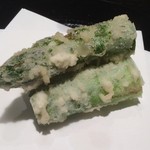 天ぷら岡本 - 太いアスパラ