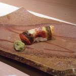 すし匠 - 焼きあなご握り（九州のどっかだったと思う）