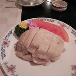 桃花林 - 蒸し鶏　付属の葱ソースが旨い