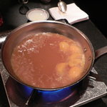 桃花林 - アンズとアンズジュース、ブランデーとアンズブランデーとアンズ酒、バターと三温糖とレモンシロップ