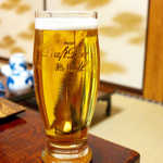 法師温泉 長寿館 - 生ビール（￥648）、銘柄はアサヒ「熟撰」。温泉上がりの一杯♪