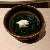 すし匠 齋藤 - 鯛の白子とワカメ