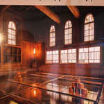 混浴「法師乃湯」はこんな感じ！ 浴槽の底、小石の間から温泉がぷくぷくと湧き出します