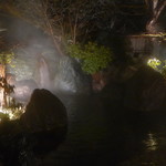 法師温泉 長寿館 - 「玉城乃湯」露天風呂。夜は一人で独占です