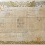 法師温泉 長寿館 - 1957年（昭和32）の温泉分析検定書が飾られている。検定結果は「石膏泉」。現在とほぼ同じ分析手法であることが興味深い