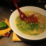 麺屋 我ガ - ラーメン590円 高菜おにぎり80円