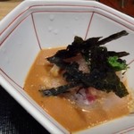 田中田式海鮮食堂 魚忠 - ◆鯛の胡麻和え・・ゴマダレの風味もよく、鯛も新鮮で美味しい。