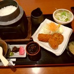 海鮮茶屋 一鮮 - 【2017.4.20(木)】本日釜炊きご飯セット＋本日のフライ1,058円