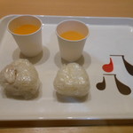 ややダイニング - ディナーでお腹がいっぱいだったはずなのに、夜食のたいめしおにぎりとみかんジュース　2017.4